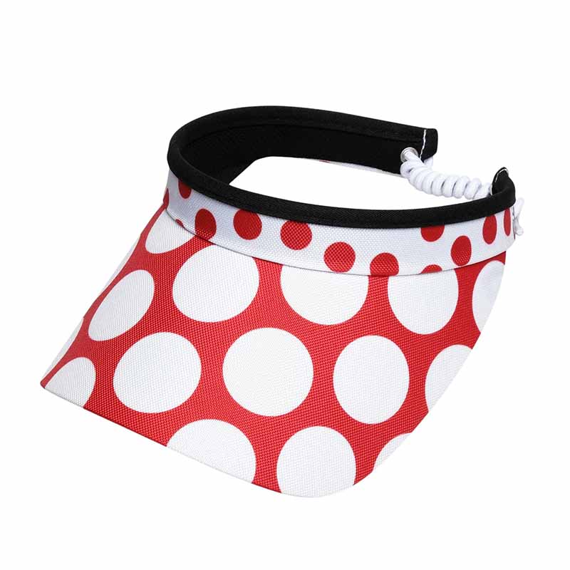 TA DOT! Golf Sun Visor with Coil Lace - GloveIt® Golf Hats Visor Cap GloveIt V282 Red  