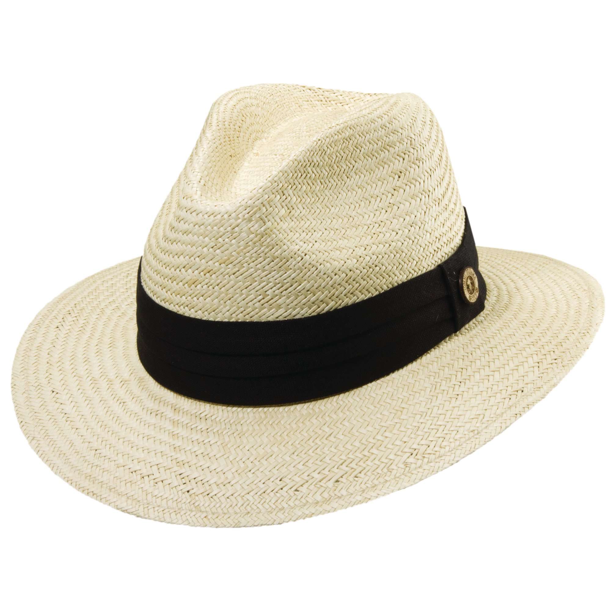 Tommy Bahama Palm Safari Hat with 3-Pleat Cotton Band - Black Band Safari Hat Tommy Bahama Hats tbw137M Natural S/M 