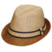 Matte Natural Trilby Hat with Brown Brim - Tommy Bahama Fedora Hat Tommy Bahama Hats tbw168l L  