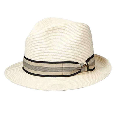 Tommy Bahama Classic Ivory Fedora Hat with TB Marlin Pin Fedora Hat Tommy Bahama Hats TBW191M Ivory S/M (55-57cm) 