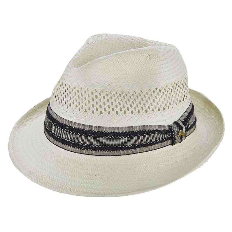 Tommy Bahama Open Weave Vented Toyo Fedora Hat - Ivory Fedora Hat Tommy Bahama Hats    
