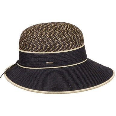 Narrowing Brim Two Tone Sun Hat - Karen Keith Wide Brim Hat Great hats by Karen Keith TW23BK Black  