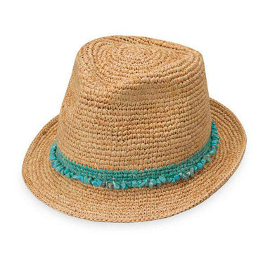 Tahiti Fedora Raffia Hat - Wallaroo Hats Fedora Hat Wallaroo Hats WSTAHTQ Turquoise M/L (58 cm) 
