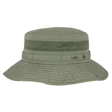 Taslon Jungle Bucket Hat with Snap Brim, 2XL - Juniper UV Hats Bucket Hat MegaCI J7263OL Olive XX-Large (24") 
