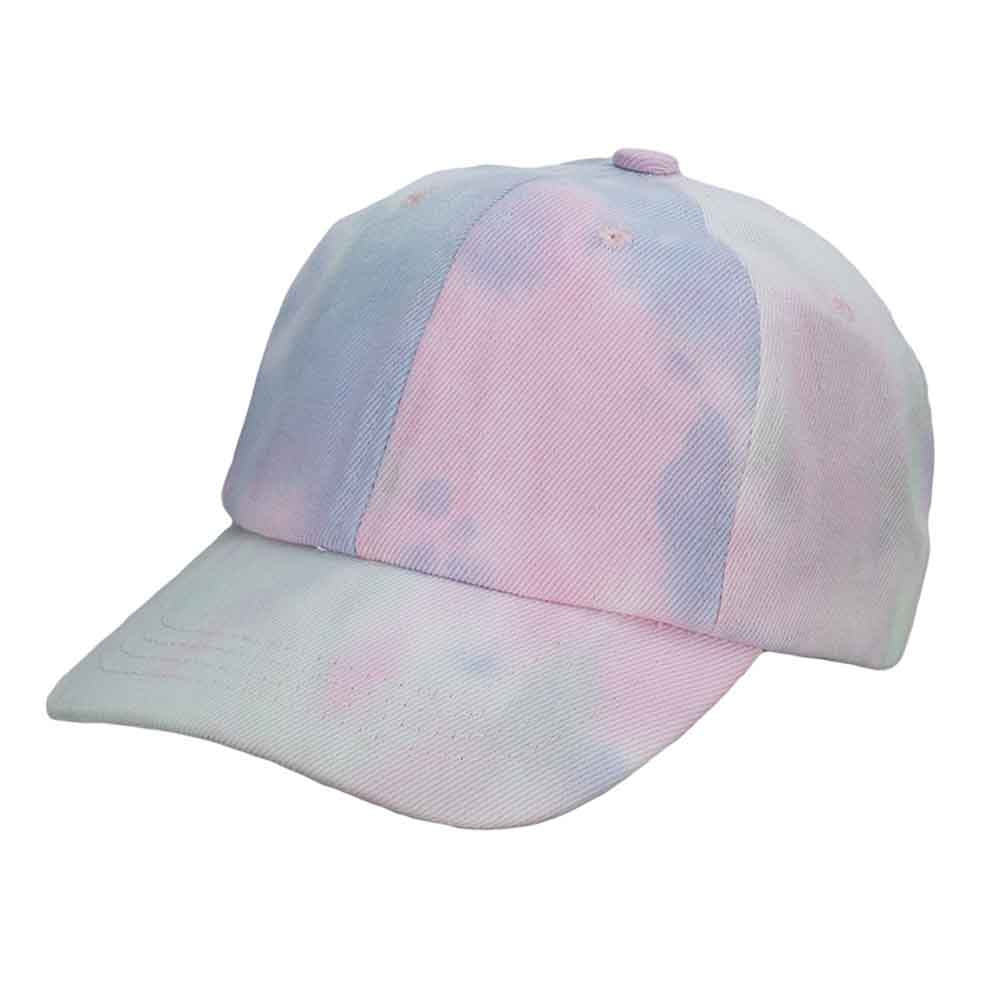 Tie Dye Cotton Baseball Cap for Ladies - Cappelli Straworld Hats Cap Epoch Hats CSW410-PK Pink OS 