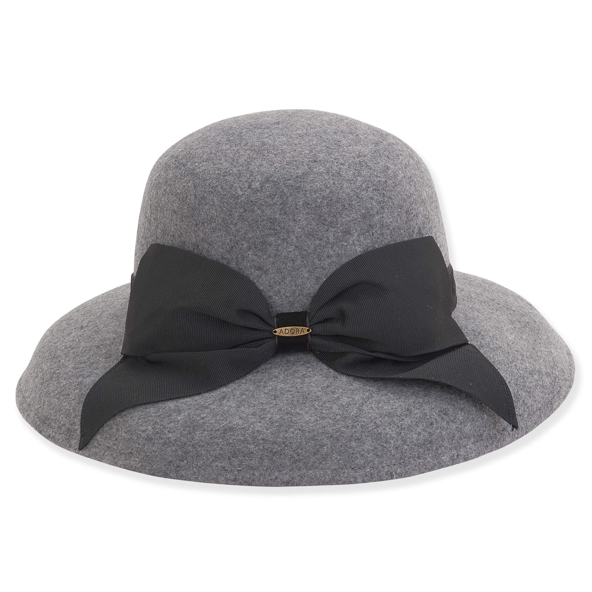Tiffany Style Wool Felt Hat with Large Bow - Adora® Hats Cloche Adora Hats    