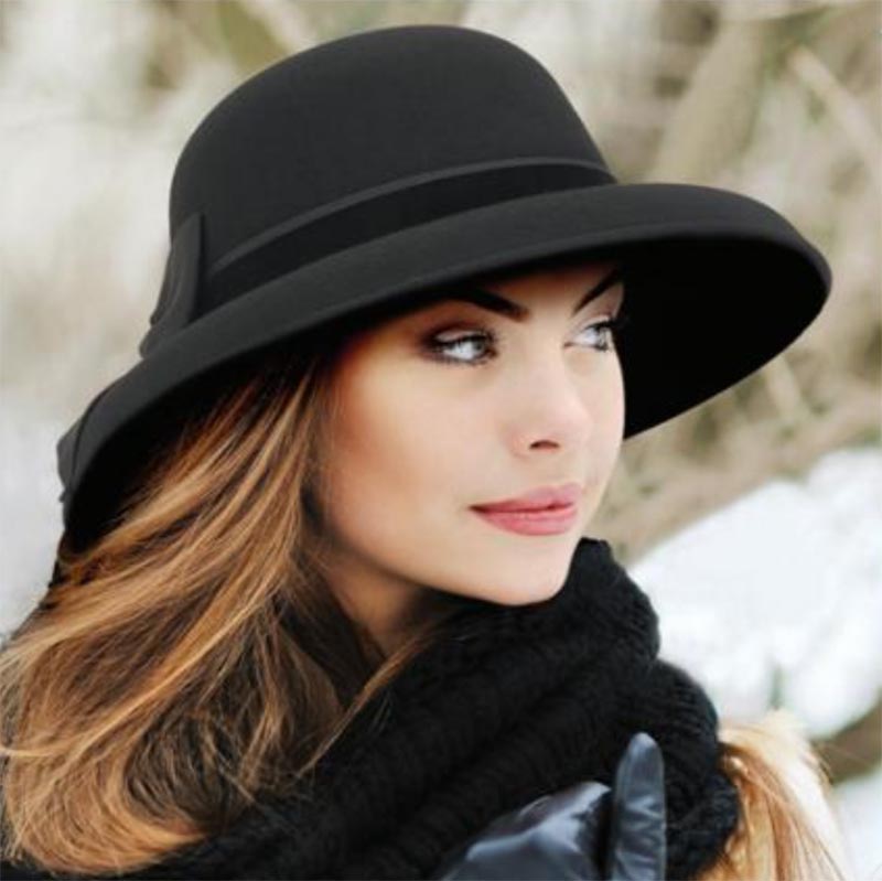 Tiffany Style Wool Felt Hat with Large Bow - Adora® Hats  display picture 3