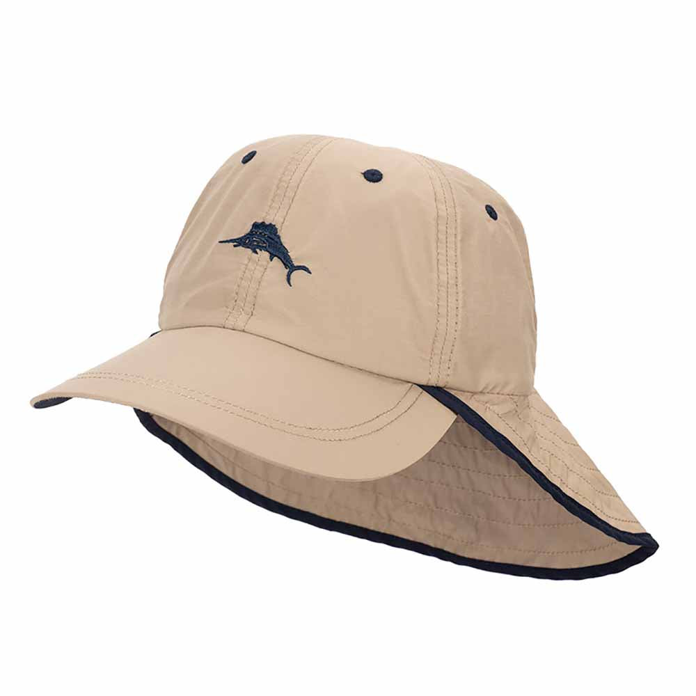 Tommy Bahama Performance Flap Cap with Sun Shield Cap Tommy Bahama Hats TBW276-KAKI1 Khaki S/M 