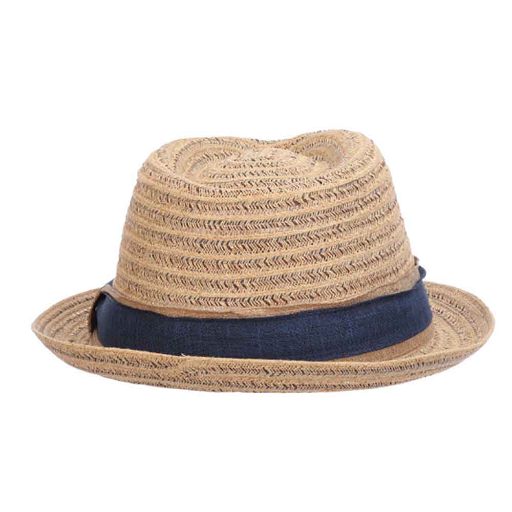 Tommy Bahama Woven Straw Fedora with TB Marlin Pin  display picture 1