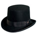 Topper Structured Wool Felt Top Hat - Scala Hat Top Hat Scala Hats WF568-BLK2 Black Medium (57 cm) 