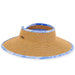 Tropical Trim Wrap Around Visor Hat - Sun 'N' Sand Hats Visor Cap Caribbean Joe HCJ337B Blue  