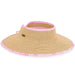 Tropical Trim Wrap Around Visor Hat - Sun 'N' Sand Hats Visor Cap Caribbean Joe HCJ337A Pink  