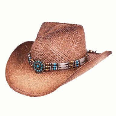 Turquoise Stone Concho Cowboy Hat for Small Heads - Karen Keith Hats Cowboy Hat Great hats by Karen Keith RM10D-C Tan Small (54 cm") 