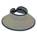 Tweed Roll-Up Wrap Around Sun Visor Hat - JSA Hats Visor Cap Jeanne Simmons JS6218-NV Navy Tweed OS 