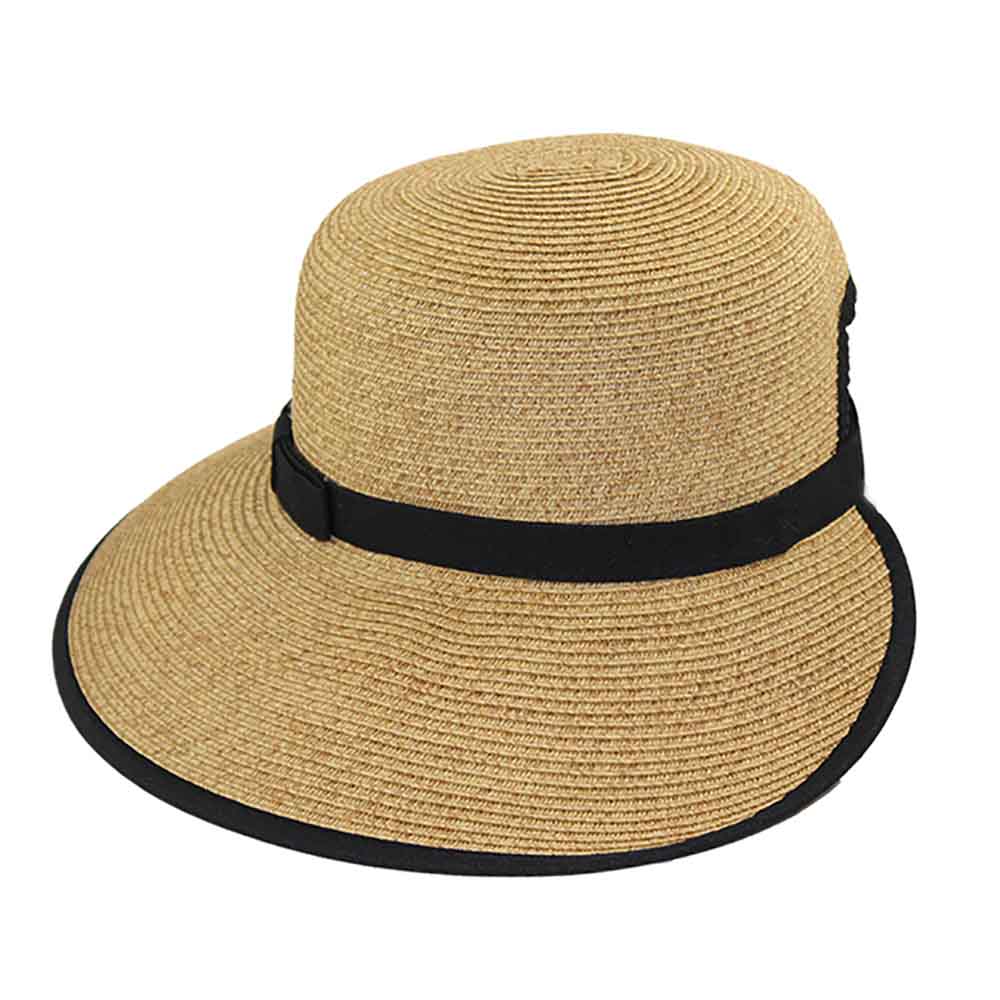 Tweed Straw Facesaver Hat with Ponytail Hole - JSA, Facesaver Hat - SetarTrading Hats 