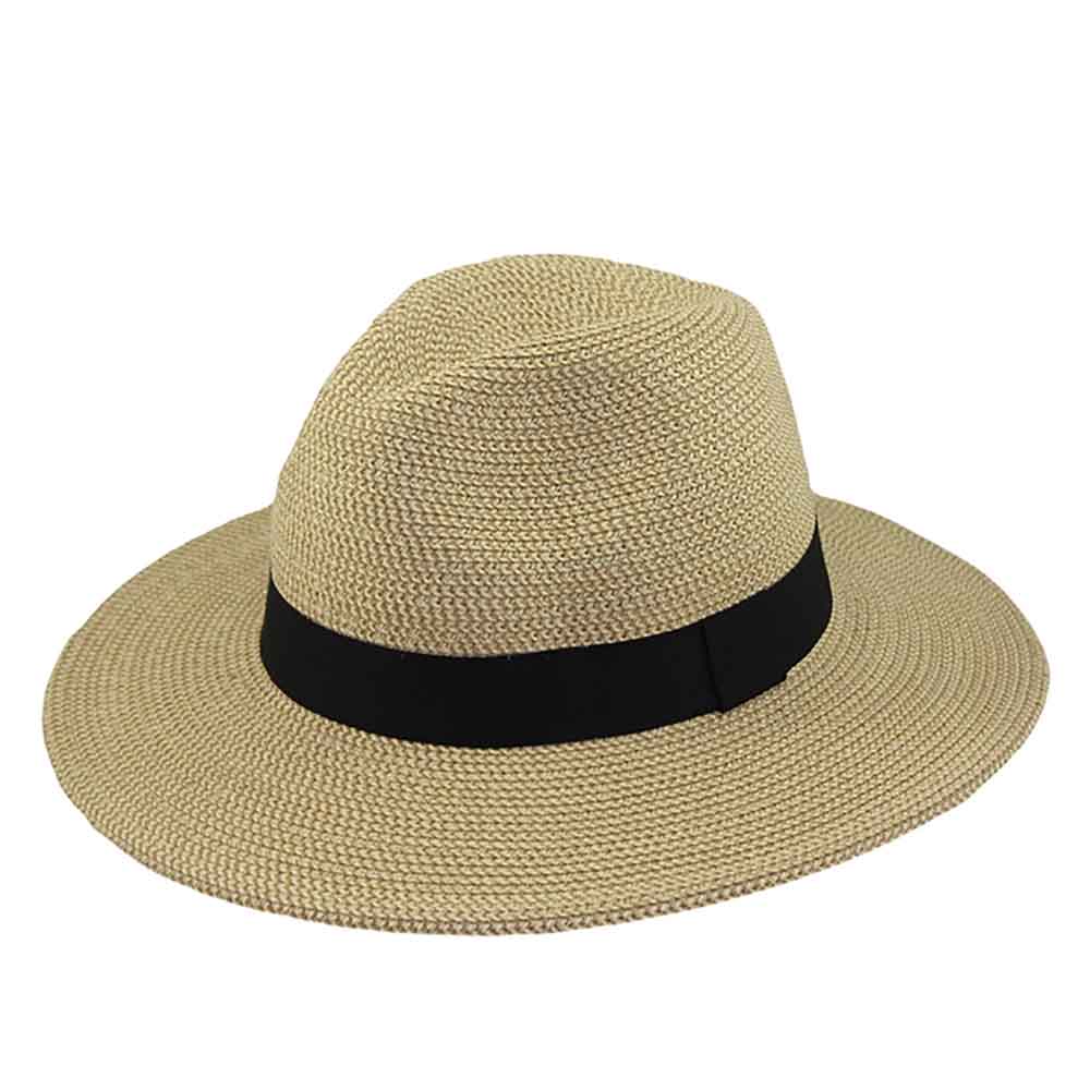 Tweed Straw Safari Hat - Jeanne Simmons Hats Safari Hat Jeanne Simmons js8250tn Tan tweed  