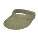 Tweed Straw Sun Visor - JSA Accessories Visor Cap Jeanne Simmons js6018GN Green tweed  