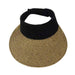 Tweed Straw Sun Visor with Canvas Band - Milani Hats Visor Cap Milani Hats JM1023BT Black Tweed OS 