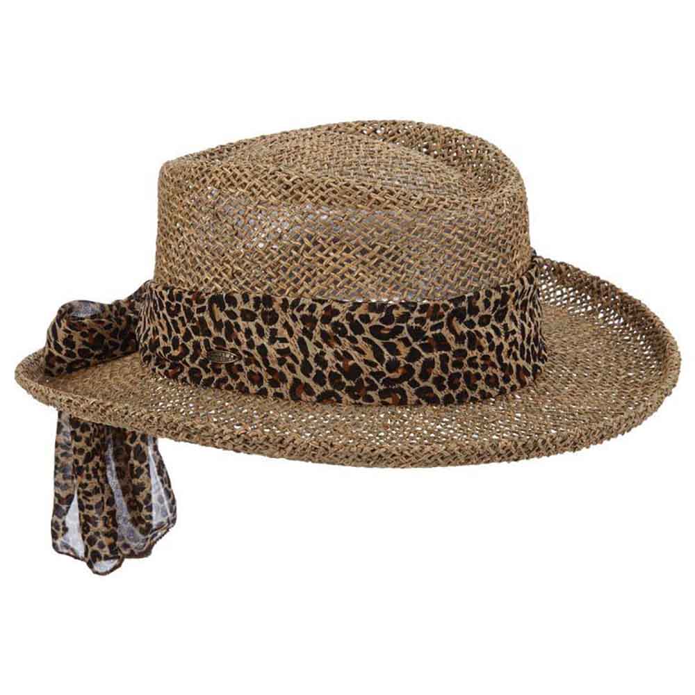 Scala Women's Twisted Seagrass Gambler Hat, Natural, One Size