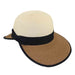 Two Tone Backless Facesaver Sun Hat - Jeanne Simmons Facesaver Hat Jeanne Simmons js8331CR Beige/Brown  