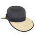 Two Tone Backless Facesaver Sun Hat - Jeanne Simmons Facesaver Hat Jeanne Simmons js8331BK Black/Wheat  