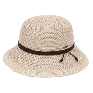 Two Tone Summer Cloche with Faux Suede Band - Karen Keith Cloche Great hats by Karen Keith P15-Anat Natural  