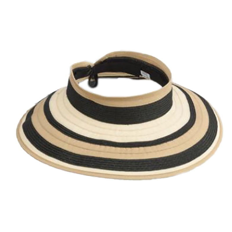 Two Tone Wrap Around Roll Up Sun Visor Hat - Jeanne Simmons, Visor Cap - SetarTrading Hats 