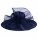 Sinamay Dress Hat with Large Mesh Flower Accent - Something Special Dress Hat Something Special Hat UQ6503 Navy  