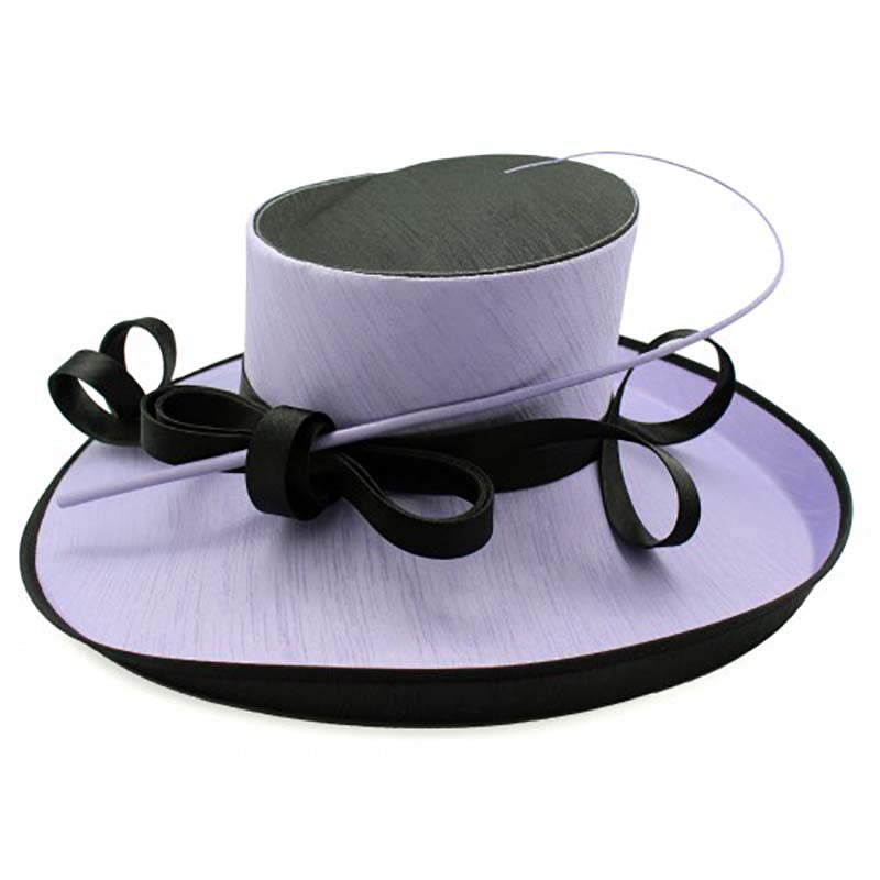 Two Tone Shantung Dress Hat with Quill Dress Hat Something Special Hat uq6927pp Lilac  