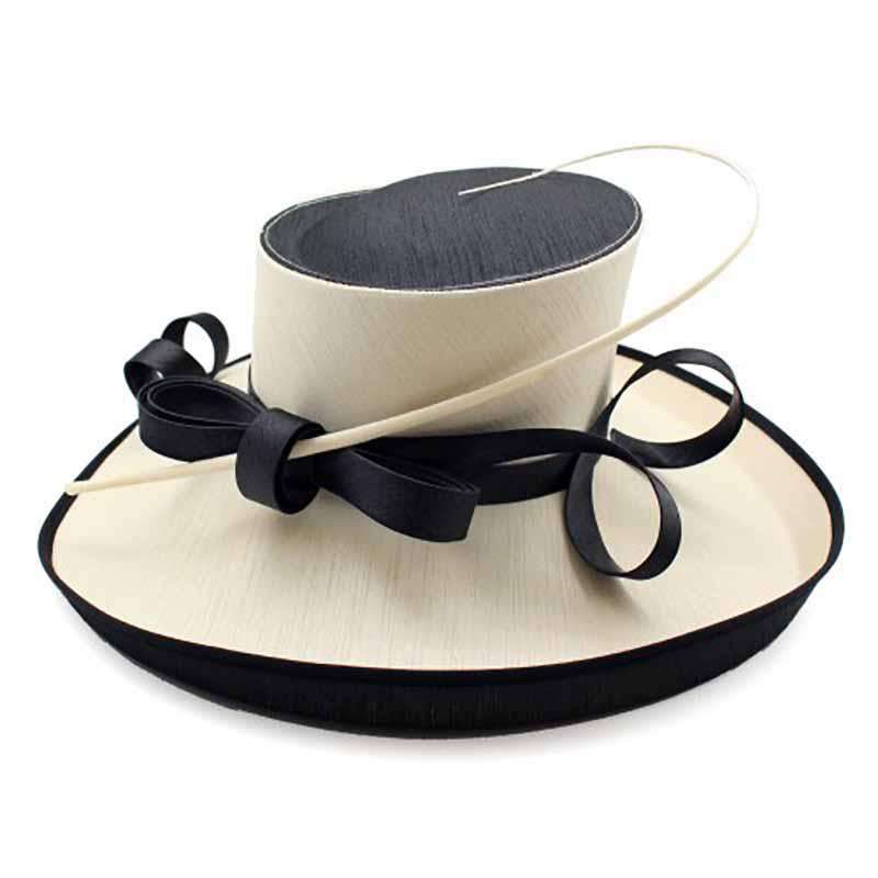Two Tone Shantung Dress Hat with Quill Dress Hat Something Special Hat    