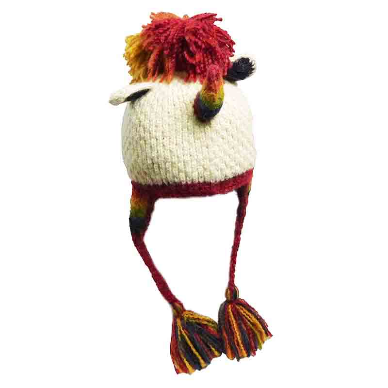 Peruvian Hand Knit Rainbow Unicorn Hat — SetarTrading Hats display picture 3