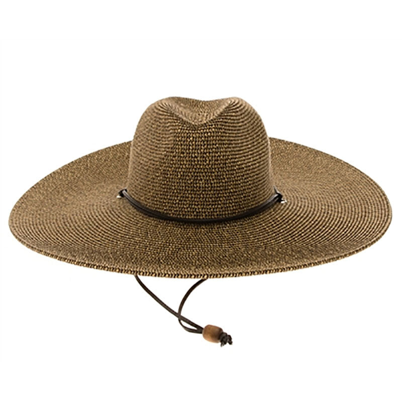 Unisex Wide Brim Gardening Hat with Chin Cord - Boardwalk Style Hats Safari Hat Boardwalk Style Hats da1849bnm Brown Tweed Medium (57 cm) 
