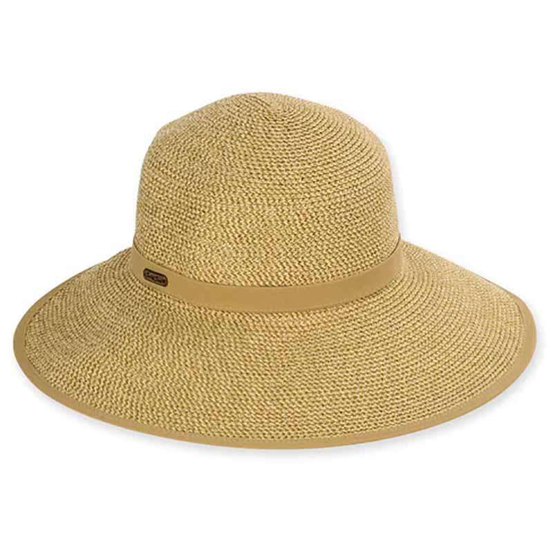 Kert Sun Savor Hat with Cotton Trim - Sun 'N' Sand Hats Facesaver Hat Sun N Sand Hats HH1161B bg Tan / Gold Medium (57 cm) 