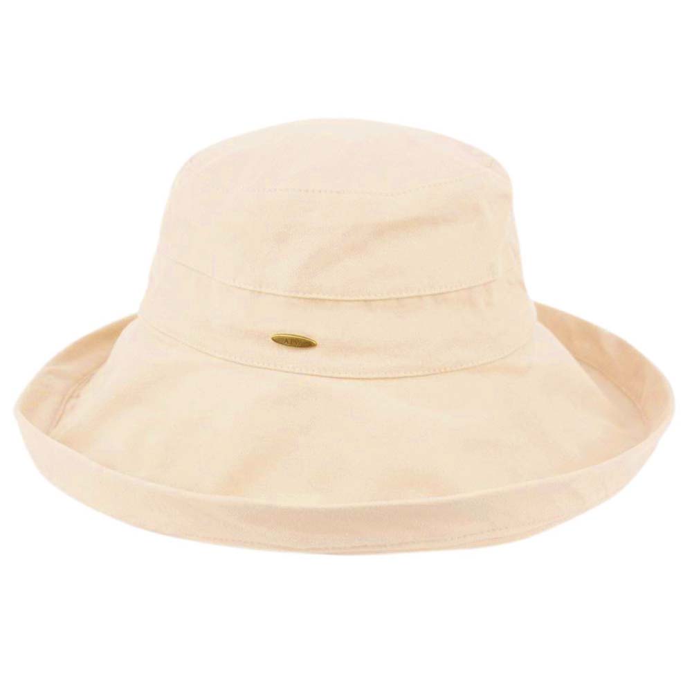 Up Turned Brim Cotton Sun Hat - Angela & Williams Hats Kettle Brim Hat Epoch Hats CL1801-BG Beige Large (59 cm) Twill Weave Cotton