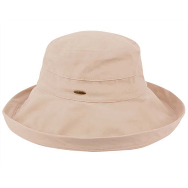 Up Turned Brim Cotton Sun Hat - Angela & Williams Hats Kettle Brim Hat Epoch Hats CL1801-KH Khaki Large (59 cm) Plain Weave Cotton