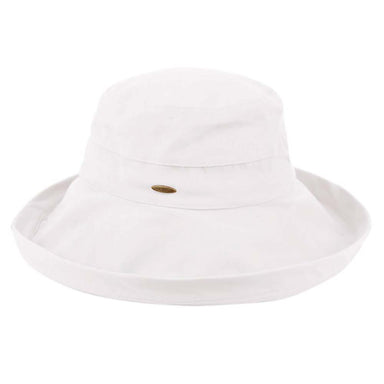 Up Turned Brim Cotton Sun Hat - Angela & Williams Hats Kettle Brim Hat Epoch Hats CL1801-WH White Large (59 cm) Twill Weave Cotton