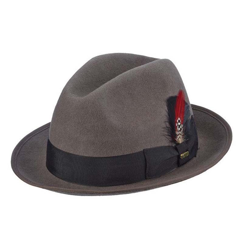 Uptown Structured Wool Felt Fedora Hat - Scala Hats, Fedora Hat - SetarTrading Hats 