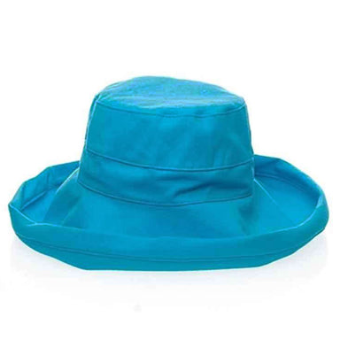 Upturned Brim Cotton Breton Hat - Milani Hats Kettle Brim Hat Milani Hats BH010 Turquoise M/L (58.5 cm) 