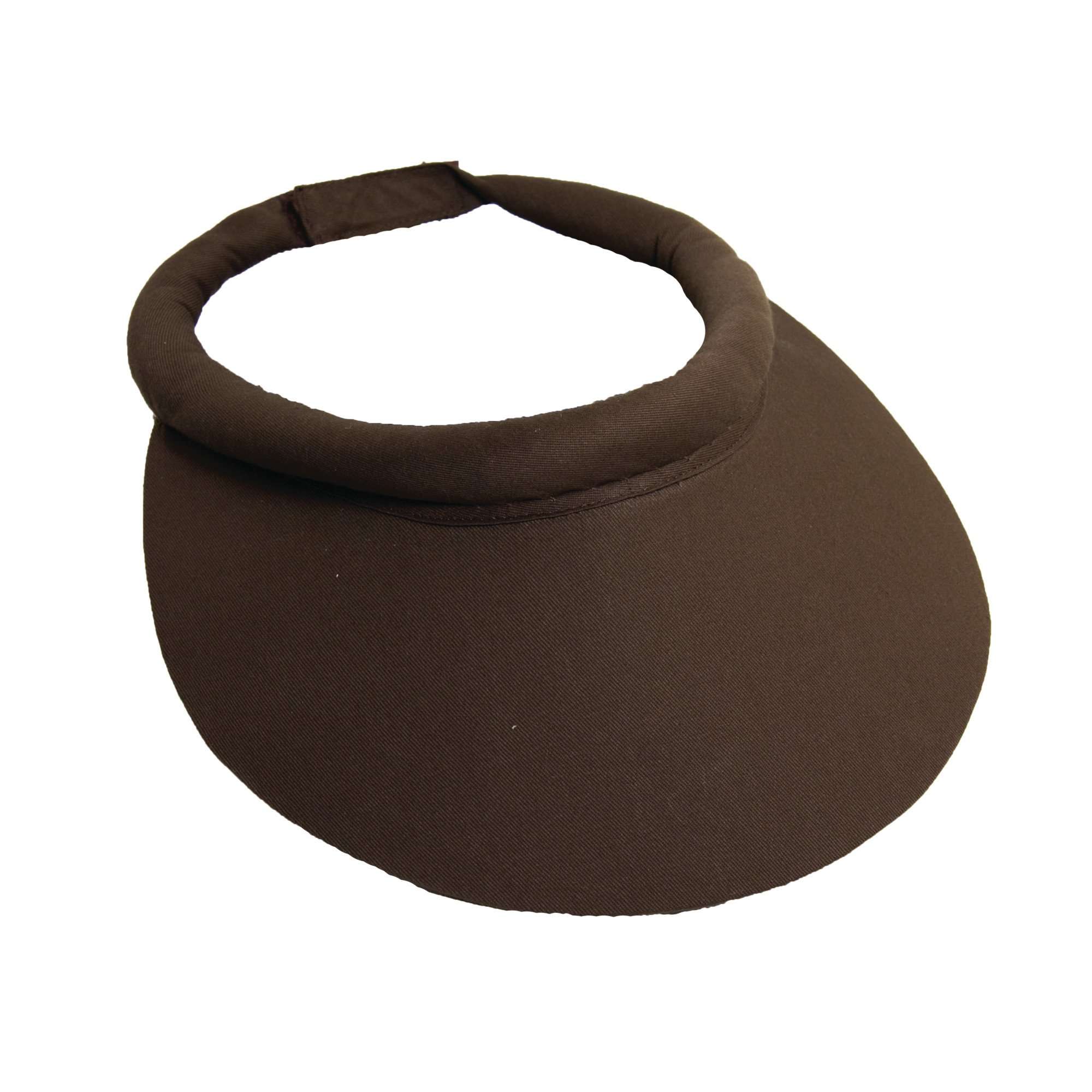 Wide Brim Cotton Sun Visor with Rolled Band by Tropical Trends Visor Cap Dorfman Hat Co. v14BN Chocolate  