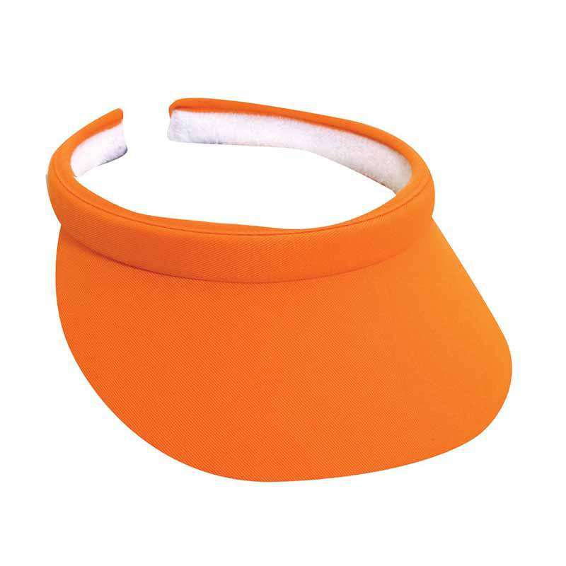 Cotton Clip-On Sun Visor Bright Colors - Tropical Trends - 3" Peak Visor Cap Dorfman Hat Co. v16or Orange  