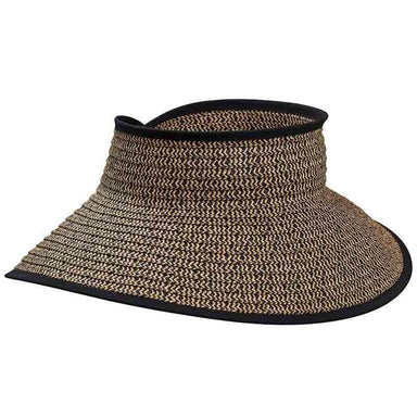 Tropical Trends Wrap-Around Sun Visor Hat Visor Cap Dorfman Hat Co. v227bk Black tweed  