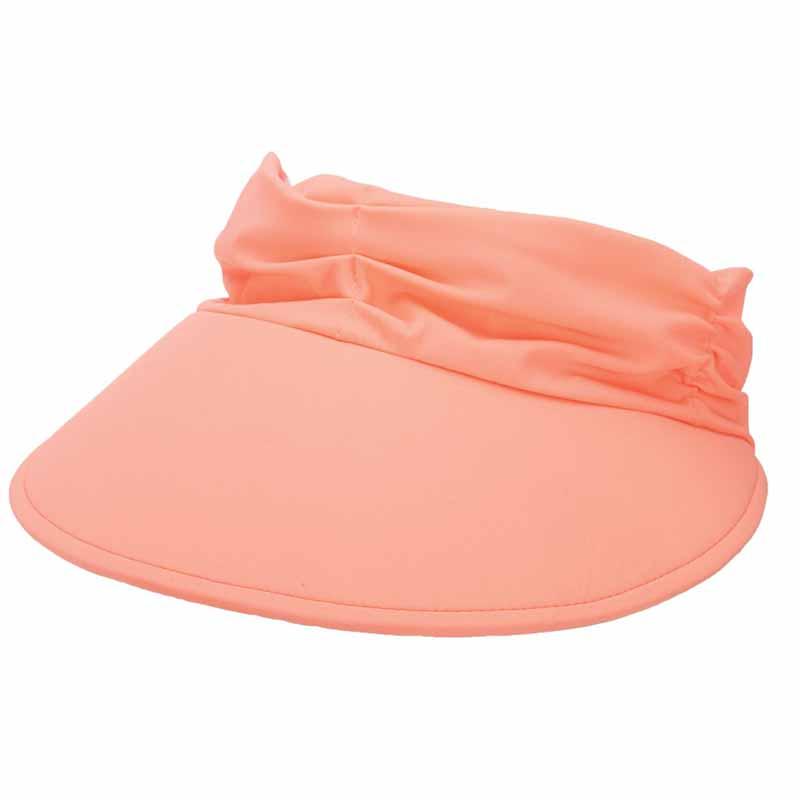 Lycra Swimsuit Sun Visors in Fashion Colors - Tropical Trends Visor Cap Dorfman Hat Co. v236sm Salmon M/L (57-59 cm) 