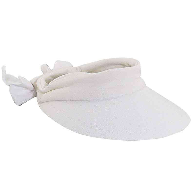 Large Round Linen Sun Visor with Bow Scala Hats — SetarTrading Hats