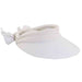 Large Round Linen Sun Visor with Bow - Scala Hats Visor Cap Scala Hats V25WH White  