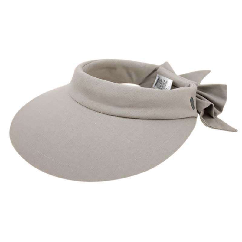 Wide Brim Cotton Sun Visor with Bow - Epoch Hats Visor Cap Epoch Hats V2722tp Taupe  
