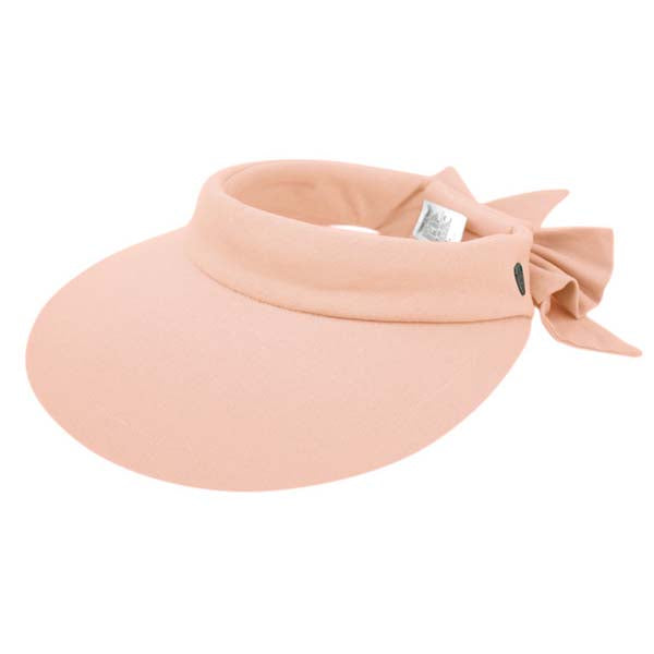Wide Brim Cotton Sun Visor with Bow - Epoch Hats Visor Cap Epoch Hats V2722co Indy Pink  