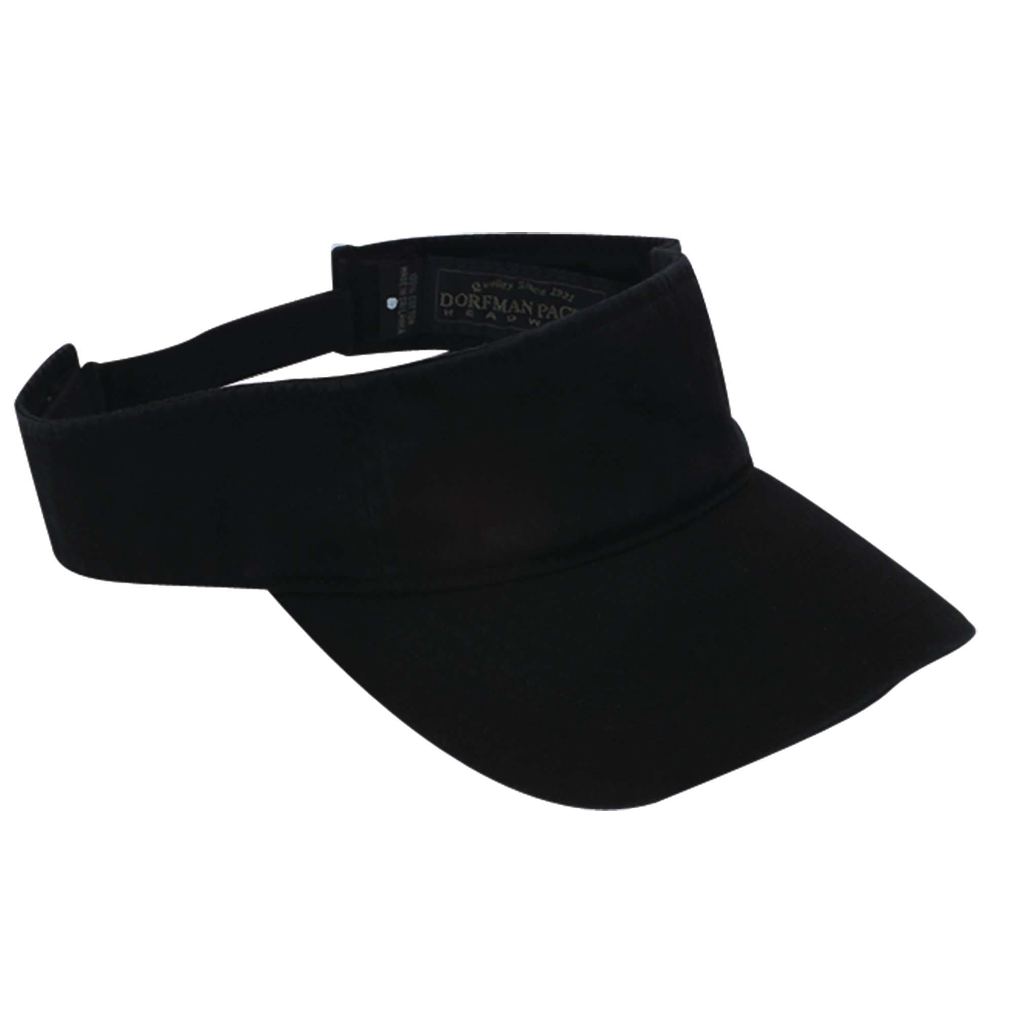 DPC Men's Twill Sun Visor Visor Cap Dorfman Hat Co. v7bk Black  