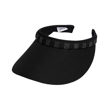 Clip On Square Crystal Bling Golf Sun Visor - GloveIt Visors Visor Cap GloveIt VB400 Black  