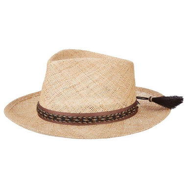 Venice Handmade Bao Straw Fedora Hat - Brooklyn Hat Co Fedora Hat Brooklyn Hat BKN1569-NAT Natural Medium (22 3/8") 