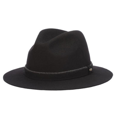Victoria Raw Edge Safari Felt Hat - Scala Hats Safari Hat Scala Hats WF512 Black Medium (22.5") 